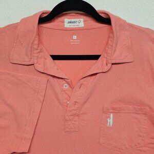 Johnnie-O West Coast Prep Golf Polo Men's Large Embroidered Pocket Logo Melon